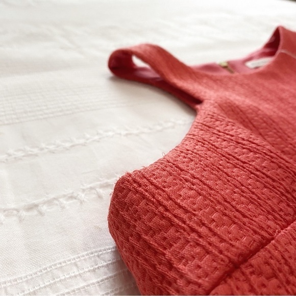 Nwt CLUB MONACO TAIKA CORAL TEXTURED CUT OUT SLEEVELESS MINI COCKTAIL DRESS - Picture 8 of 11